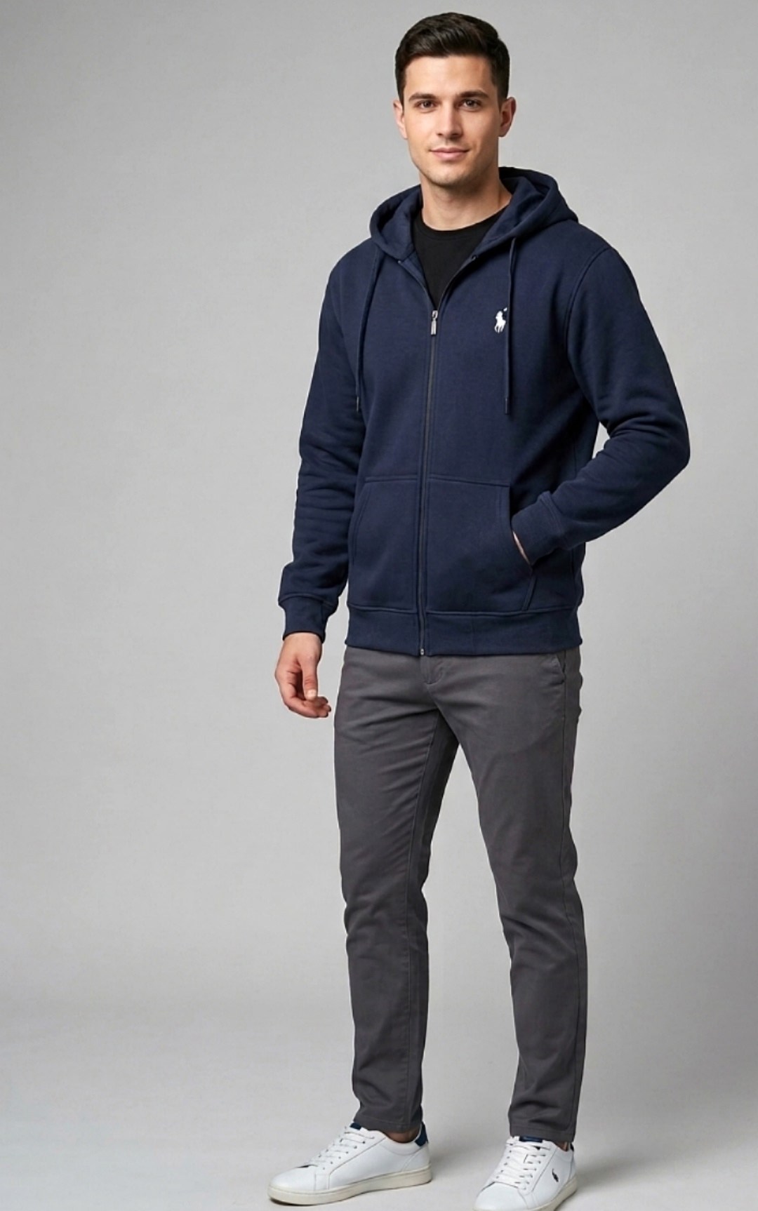 спортивная толстовка polo ralph lauren темно-синий,кофта на молнии,толстовка,толстовка на молнии,толстовка с капюшоном