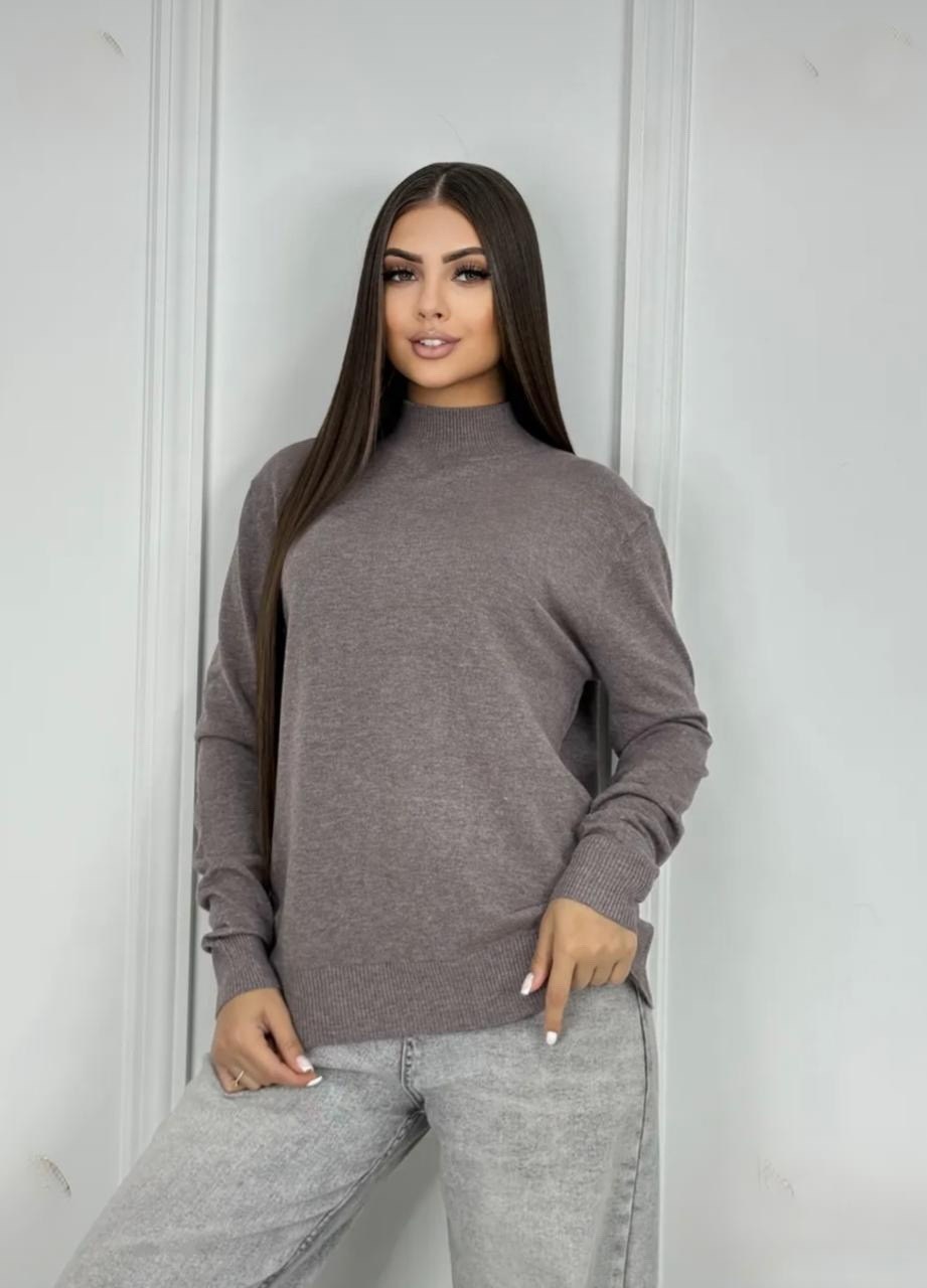 кофта вязаная оверсайз удлиненная,стильный джемпер,джемпер,кофта женская,свитер с воротником стойкой