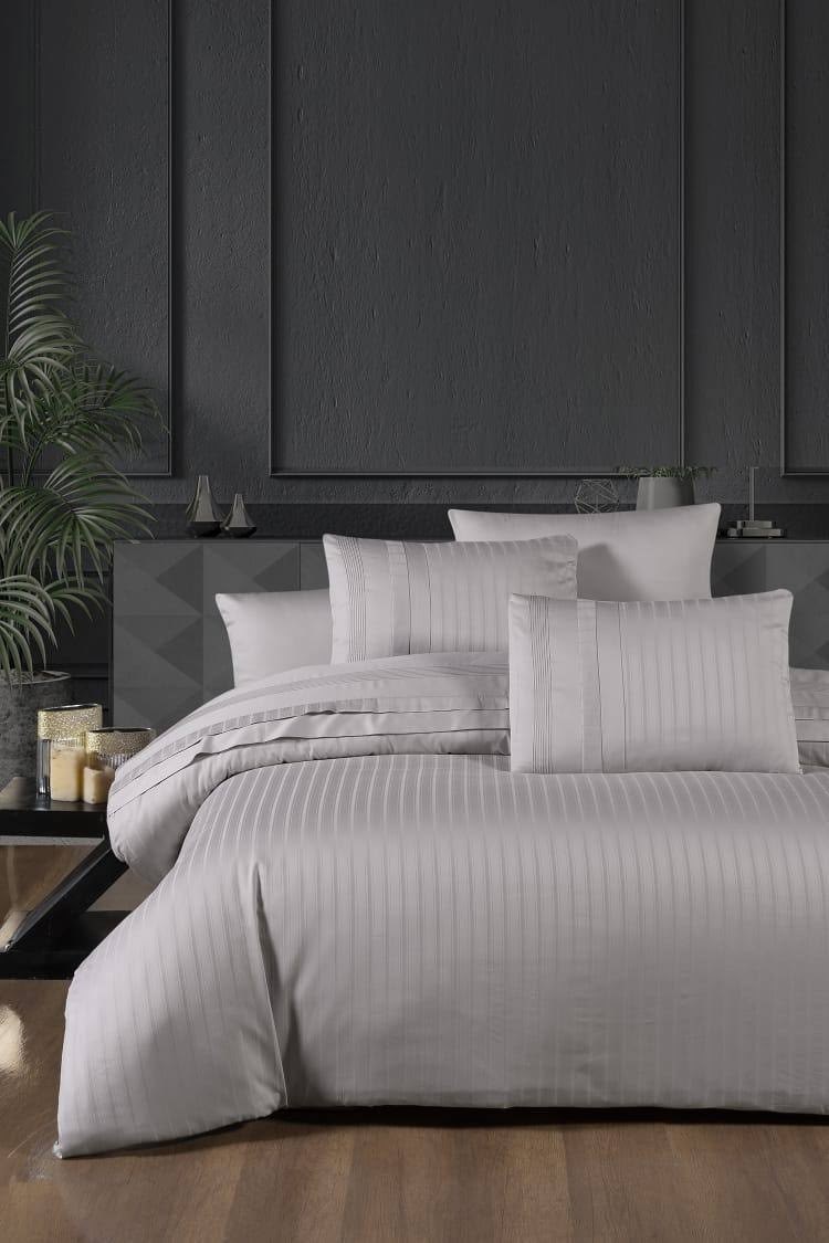 постельное бельё страйп-сатин,кпб страйп сатин серый,постельное белье страйп сатин серый,комплект постельного белья страйп сатин евро,комплект постельного белья first choice