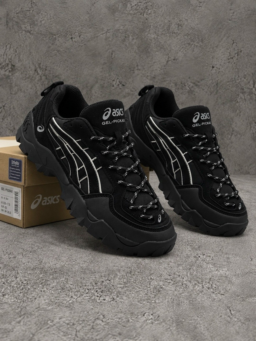 кроссовки-gel-pickax asics,asics gel-pickax "black" кроссовки,кроссовки asics gel,кроссовки asics gel kahana 8,мужские кроссовки asics gel pickax черные