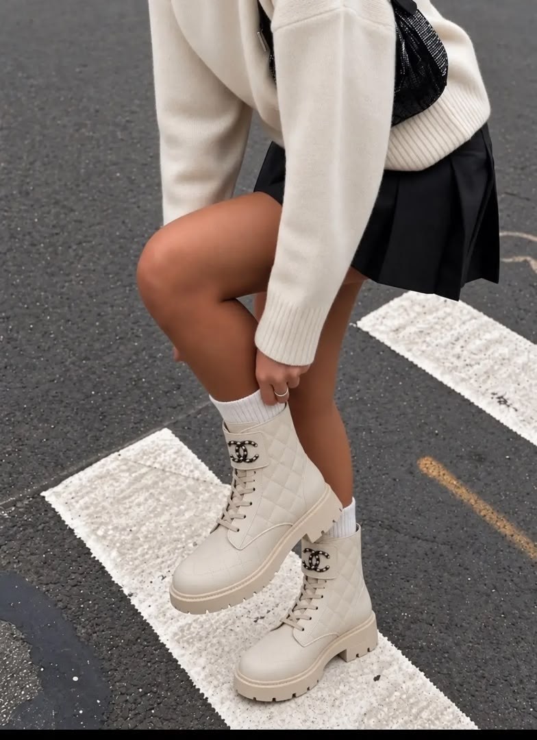 ботинки chanel,,ботинки шанель,женские бежевые кожаные ботинки chanel,женские ботинки