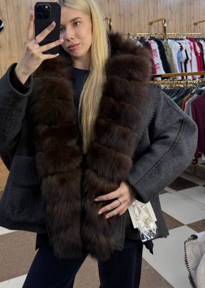 джинсовка с мехом песца,пальто с мехом песца,парка с мехом,пальто с песцом,куртка с мехом