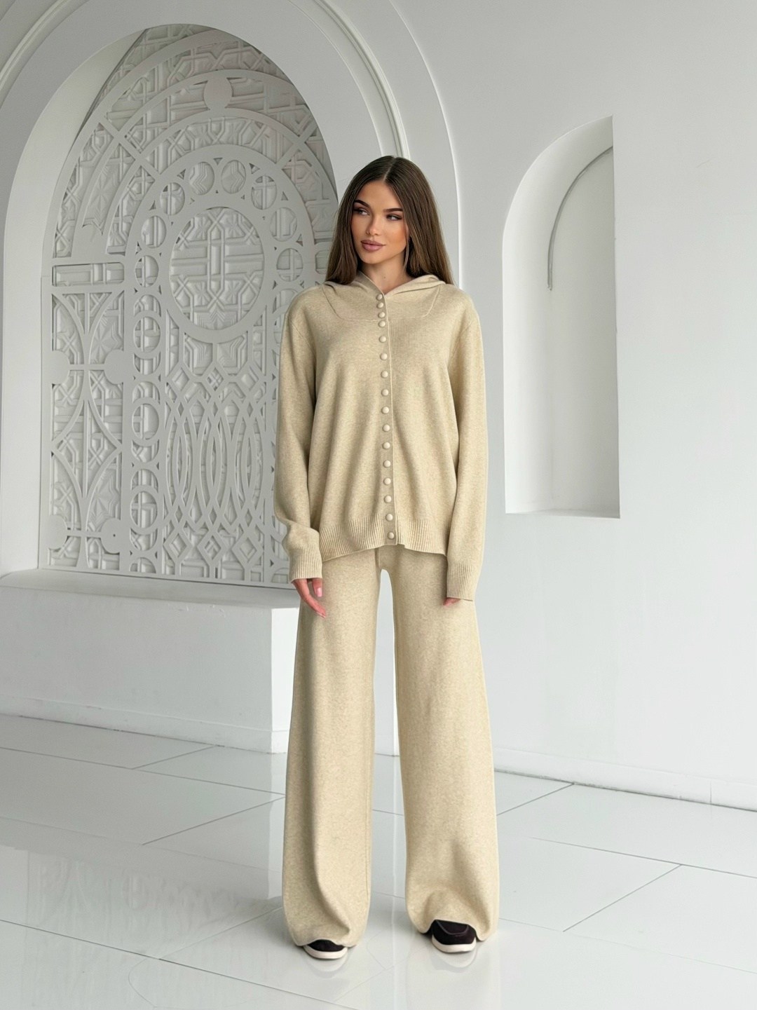 кашемировый костюм loro piana,кашемировый костюм,костюм с брюками,костюм с брюками палаццо женский,трикотажный костюм