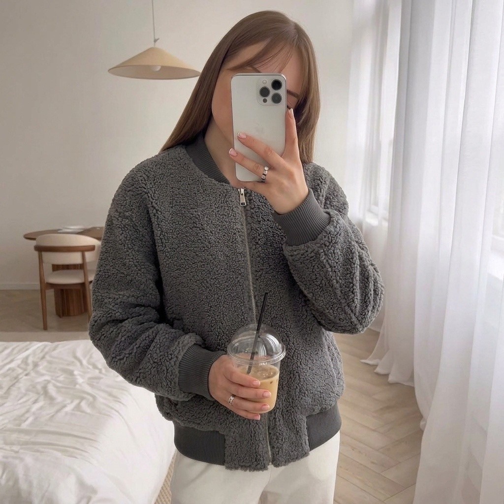 куртка-бомбер oversize из ткани с ворсом серый,куртка-бомбер оверсайз из ткани с ворсом befree цвет темно-серый,куртка бомбер,куртка-бомбер оверсайз из ткани с ворсом befree,женская повседневная серая