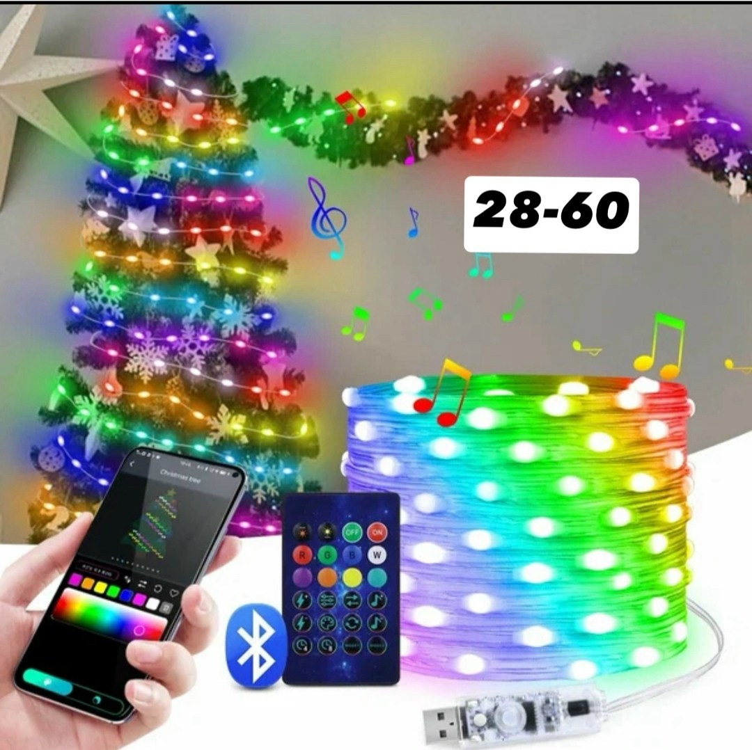 умная светодиодная гирлянда с дистанционным управлением через usb rgb ws2812b ic,светодиодная лента с пультом,гирлянда светодиoдная,rgb светодиодная лента,гирлянда rgb