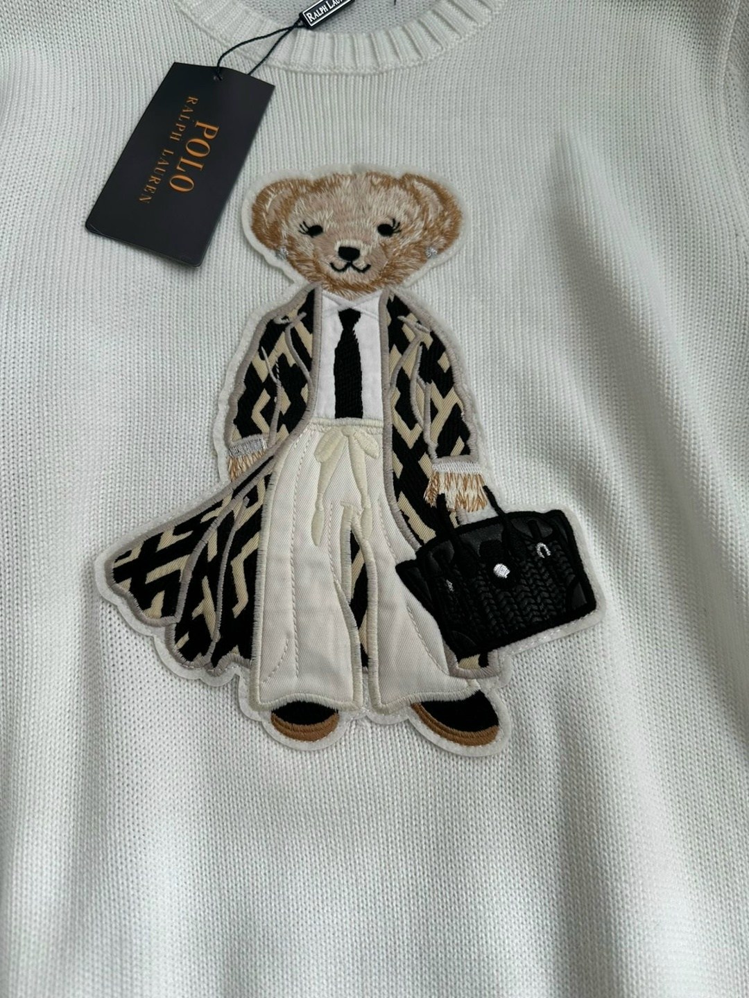 свитер ralph lauren,джемпер с аппликацией polo bear от ralph lauren collection,женский свитер ralph lauren,элитный женский свитер ralph lauren bp-20322,polo ralph lauren джемпер с принтом polo bear