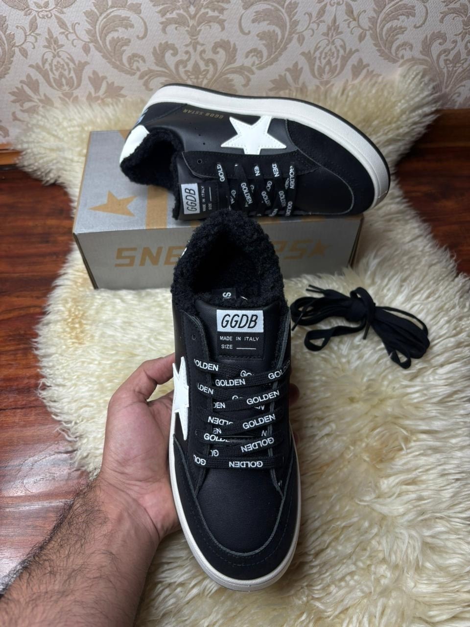 ,кроссовки golden goose,golden goose кеды hi star на платформе черный,кеды golden goose, женская