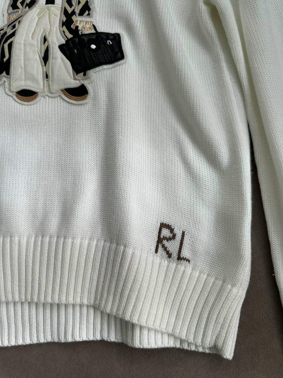 свитер ralph lauren,джемпер с аппликацией polo bear от ralph lauren collection,женский свитер ralph lauren,элитный женский свитер ralph lauren bp-20322,polo ralph lauren джемпер с принтом polo bear