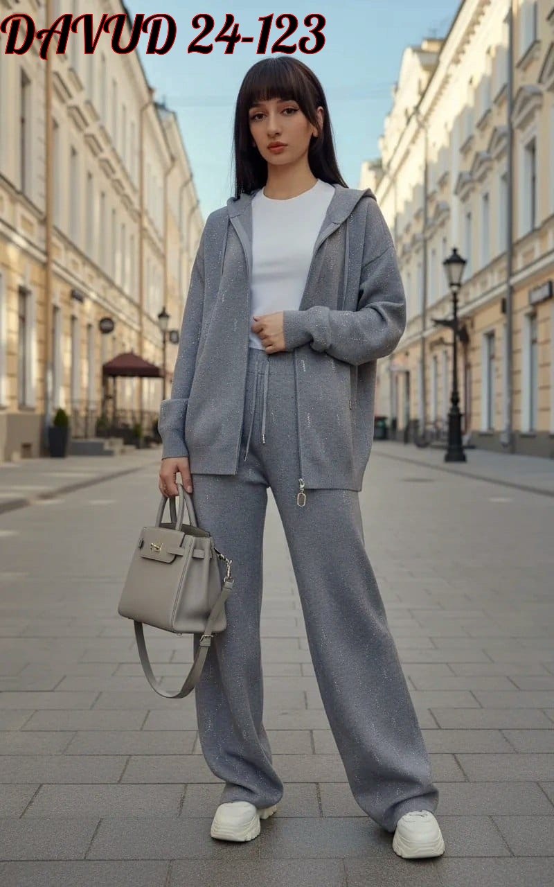 трикотажный костюм,вязаный костюм свитшот и брюки trend collection,костюм с брюками,костюм классический,костюм трикотажный женский