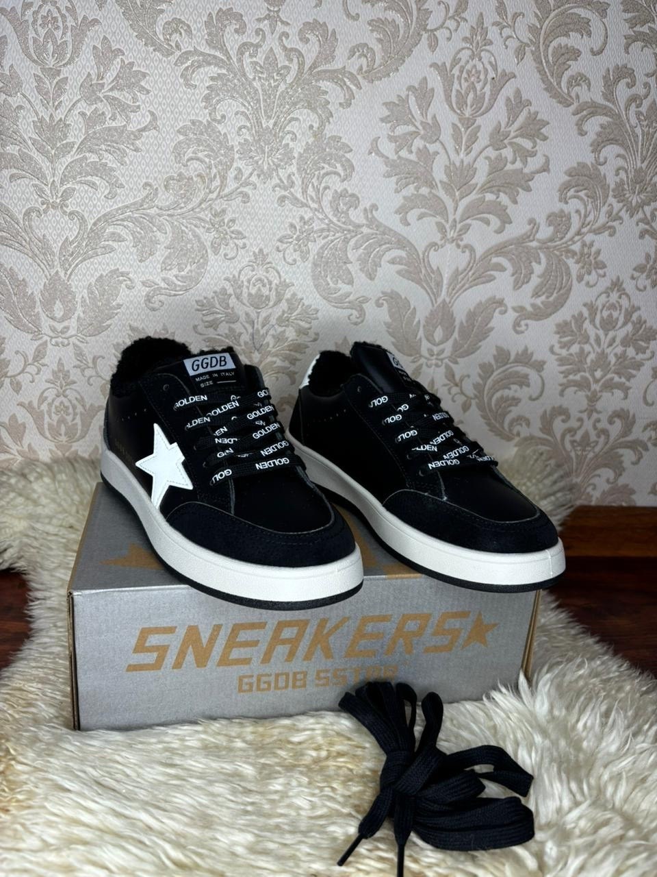 ,кроссовки golden goose,golden goose кеды hi star на платформе черный,кеды golden goose, женская