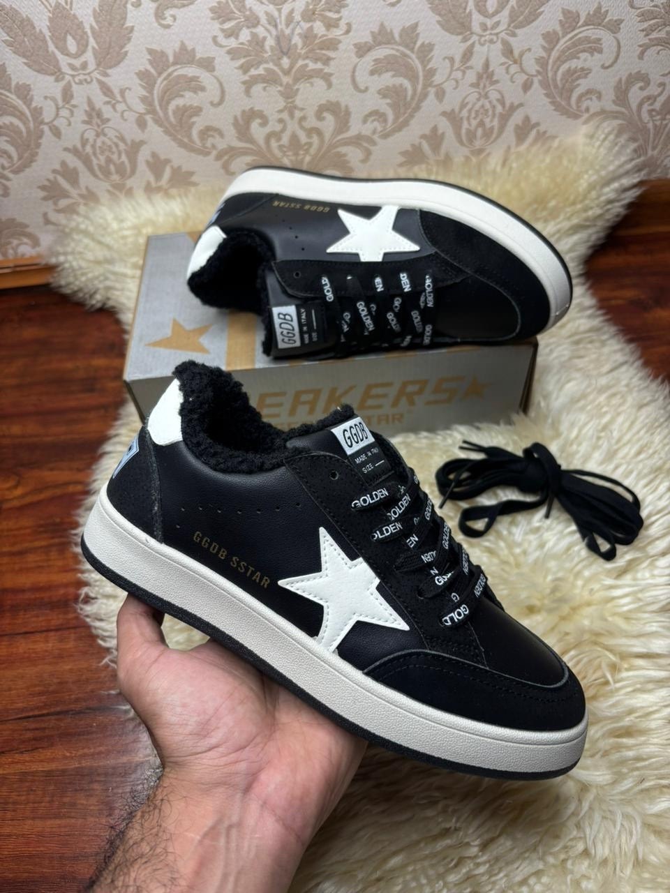 ,кроссовки golden goose,golden goose кеды hi star на платформе черный,кеды golden goose, женская