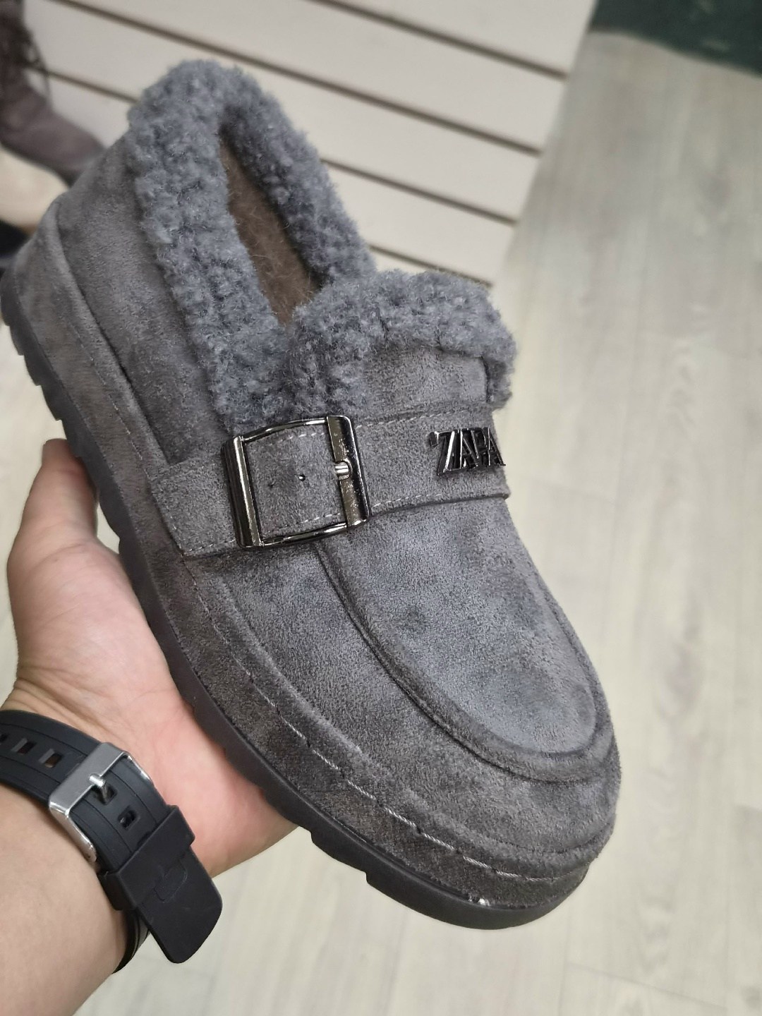 ,лоферы женские brunello cucinelli a120478 зимние серые,зимние лоферы женские с мехом, женская,лоферы с мехом
