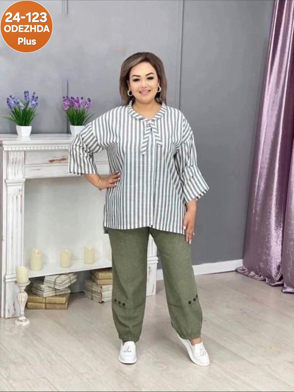 костюм брючный летний большие размеры naomi plus 91508250,костюм брючный летний большие размеры naomi plus,костюм женский,женские костюмы больших размеров,туника нарядная