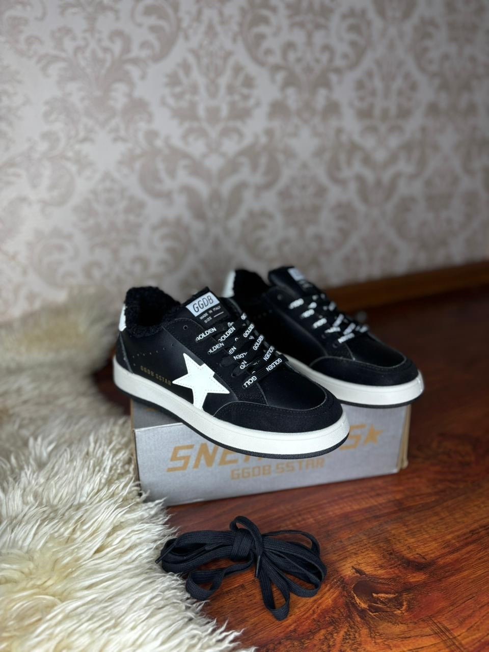 ,кроссовки golden goose,golden goose кеды hi star на платформе черный,кеды golden goose, женская