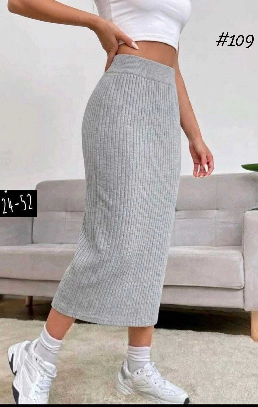 shein ezwear юбка с высокой талией вязаный в рубчик,трикотажная юбка,вязаная юбка,юбка женская,юбка лапша длинная вязаная