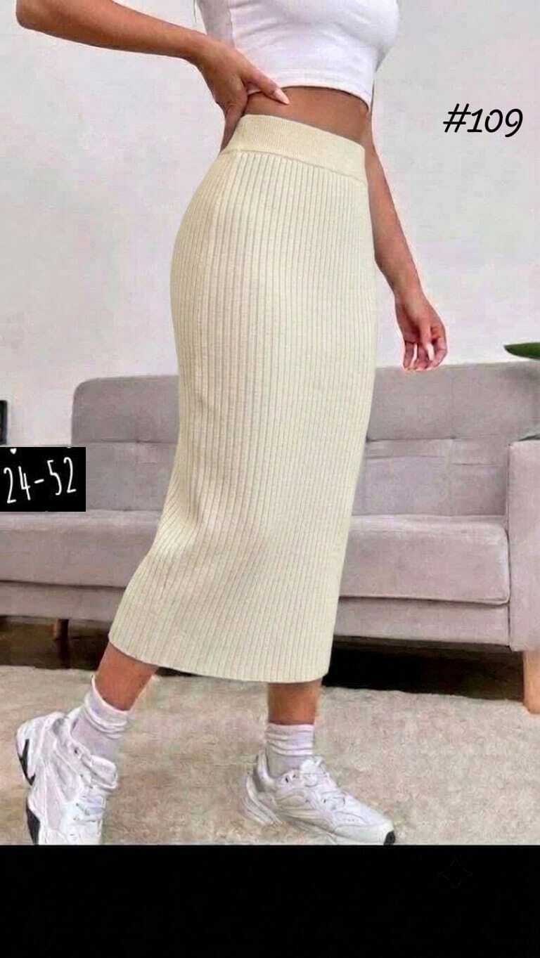 shein ezwear юбка с высокой талией вязаный в рубчик,трикотажная юбка,вязаная юбка,юбка женская,юбка лапша длинная вязаная
