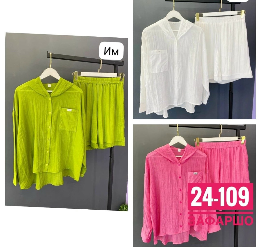 костюм женский,женский костюм двойка,костюм муслиновый с шортами летний ablure 224653541,женский летний костюм,