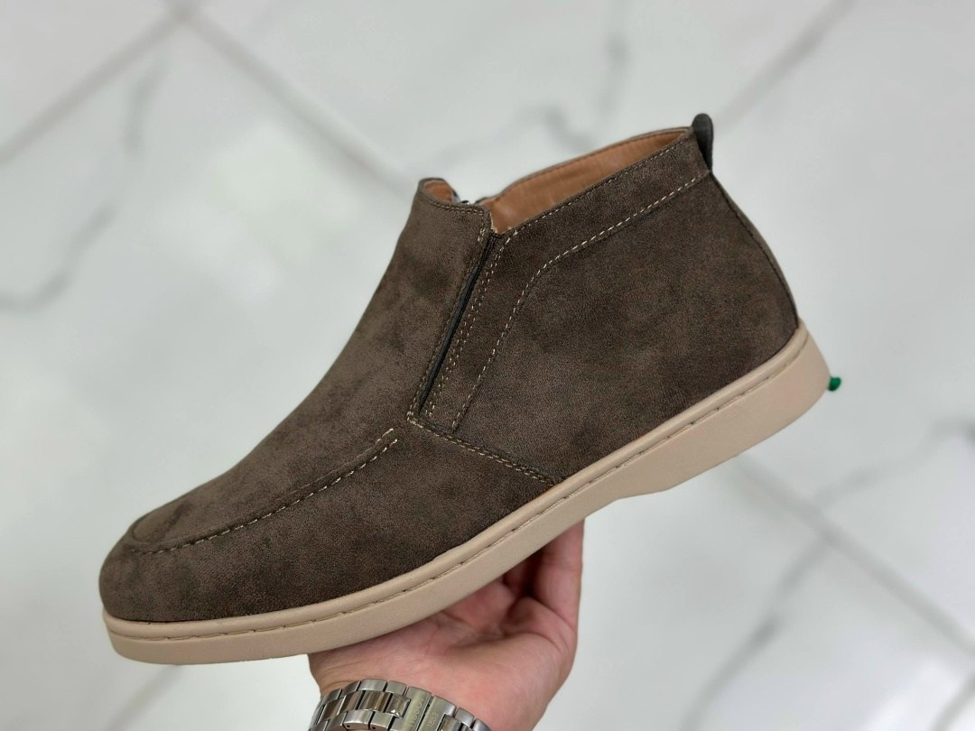 ботинки лоферы мужские кожаные loro piana leather matte black,,ботинки лоферы мужские кожаные loro piana leather black,лоферы мужские высокие,мужские зимние лоферы loro piana кожаные черные