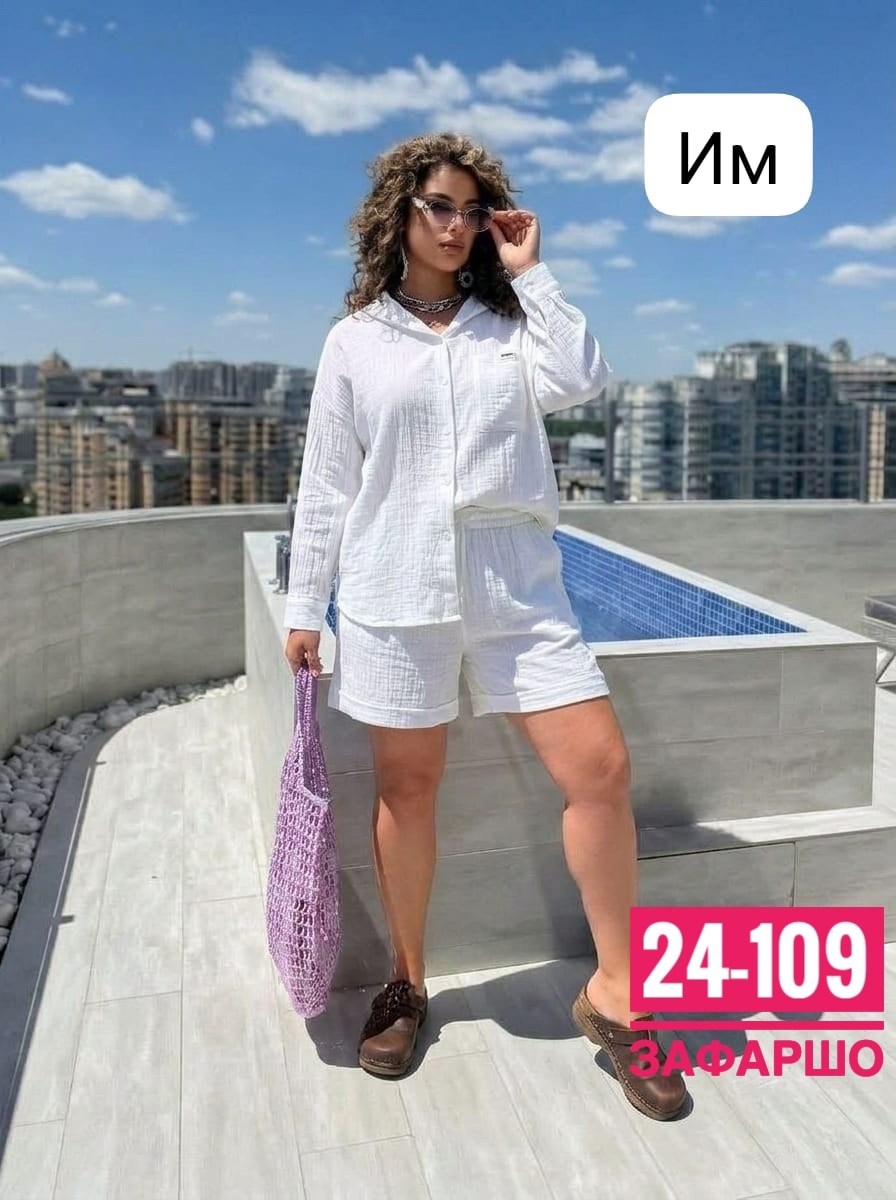 костюм женский,женский костюм двойка,костюм муслиновый с шортами летний ablure 224653541,женский летний костюм,
