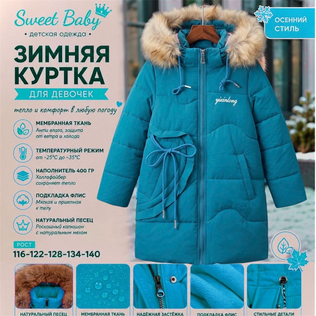 куртка зимняя для девочки nikastyle,зимняя куртка на девочку,пудровая зимняя куртка для девочки,розовая куртка для девочек на зиму до -30c sd0035-1,парка зимняя для девочки розового цвета 2490r