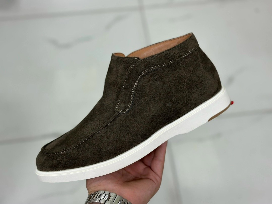 ботинки лоферы мужские кожаные loro piana leather matte black,,ботинки лоферы мужские кожаные loro piana leather black,лоферы мужские высокие,мужские зимние лоферы loro piana кожаные черные