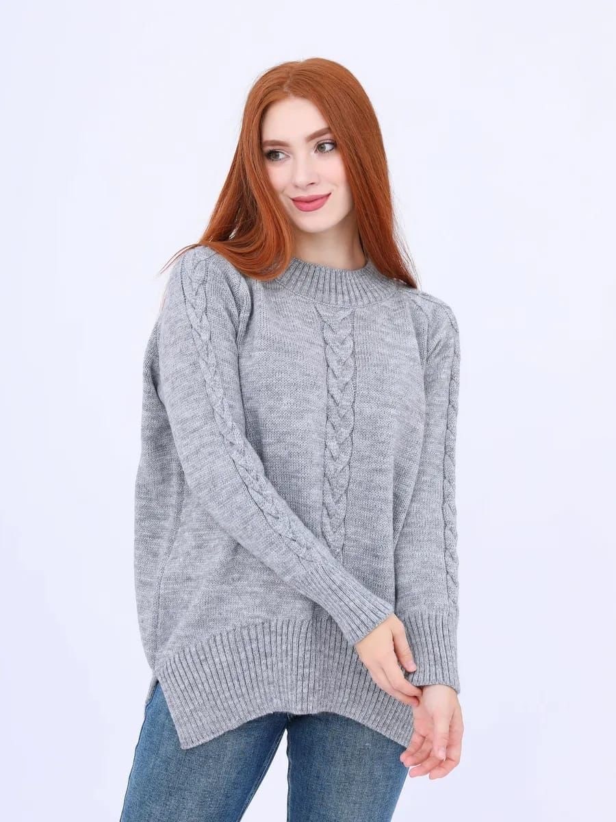 свитер оверсайз oversize вязаный с горлом удлиненный zhukova care 49238824,бежевый джемпер,свитер женский,свитер оверсайз,джемпер оверсайз