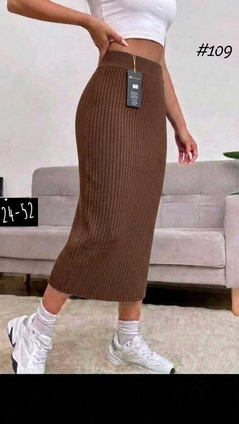 shein ezwear юбка с высокой талией вязаный в рубчик,трикотажная юбка,вязаная юбка,юбка женская,юбка лапша длинная вязаная
