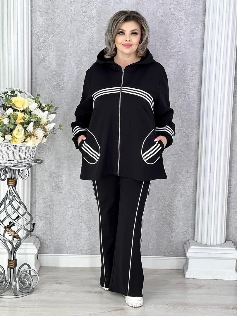 спортивный костюм больших размеров с брюками паллацо janna collection,костюм двойка женская,костюм двойка,костюм спортивный женский,костюм спортивный