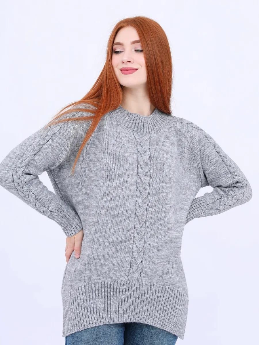 свитер оверсайз oversize вязаный с горлом удлиненный zhukova care 49238824,бежевый джемпер,свитер женский,свитер оверсайз,джемпер оверсайз