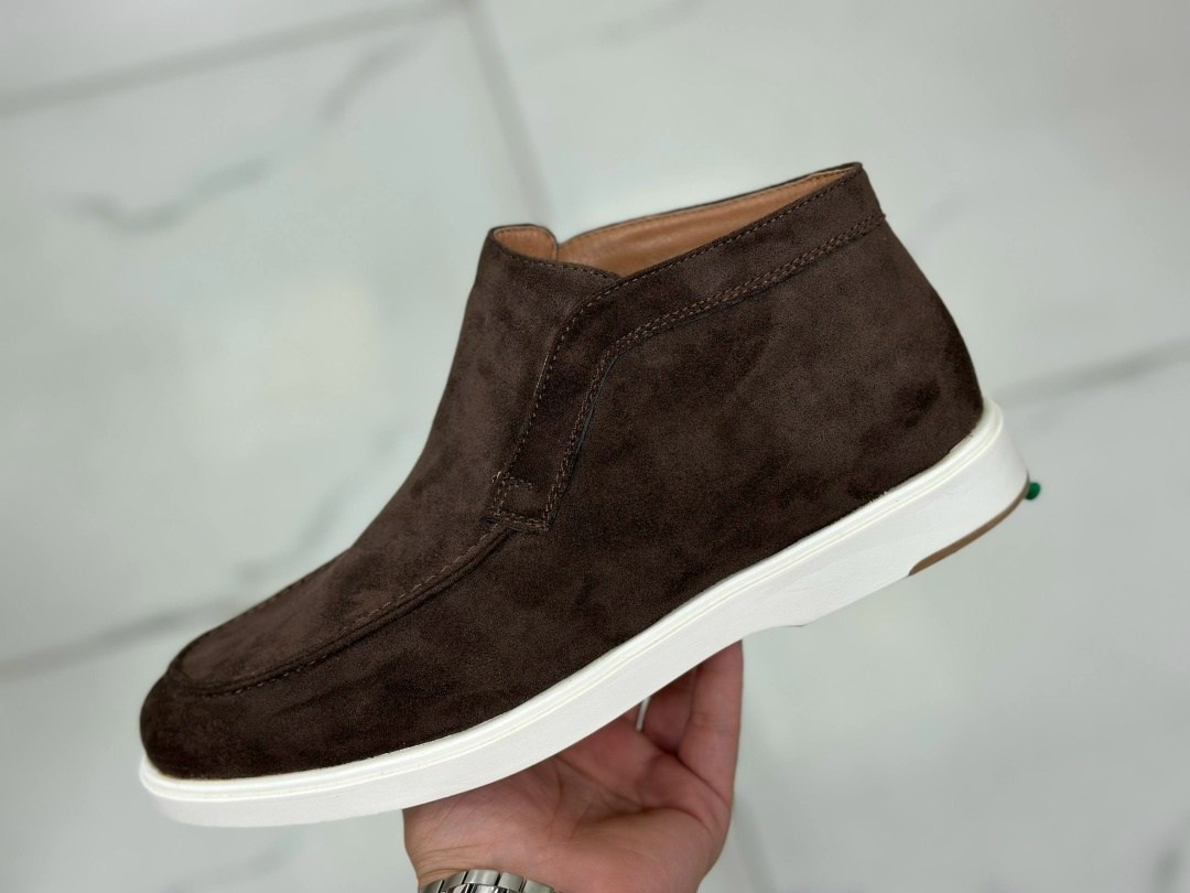 ботинки лоферы мужские кожаные loro piana leather matte black,,ботинки лоферы мужские кожаные loro piana leather black,лоферы мужские высокие,мужские зимние лоферы loro piana кожаные черные