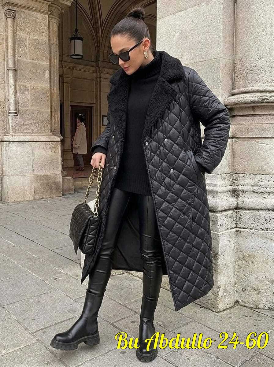 стеганое пальто,стильное пальто,стеганое пальто лук,женское стеганое пальто,удлиненное пальто