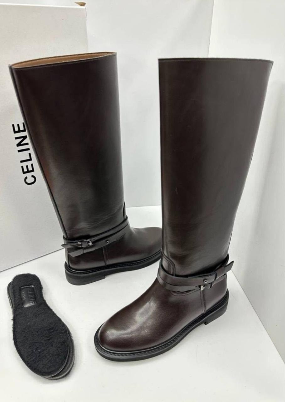 сапоги celine,женские сапоги,ботинки celine,модные сапоги,baldinini сапоги коричневые кожа