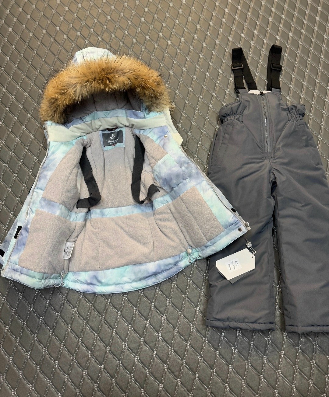 комплект зимний для девочки nikastyle 7з1224 розовый серый,зимний комплект для девочки,комплект верхней одежды kerry,костюм зимний для девочек,комплект верхней одежды lapland