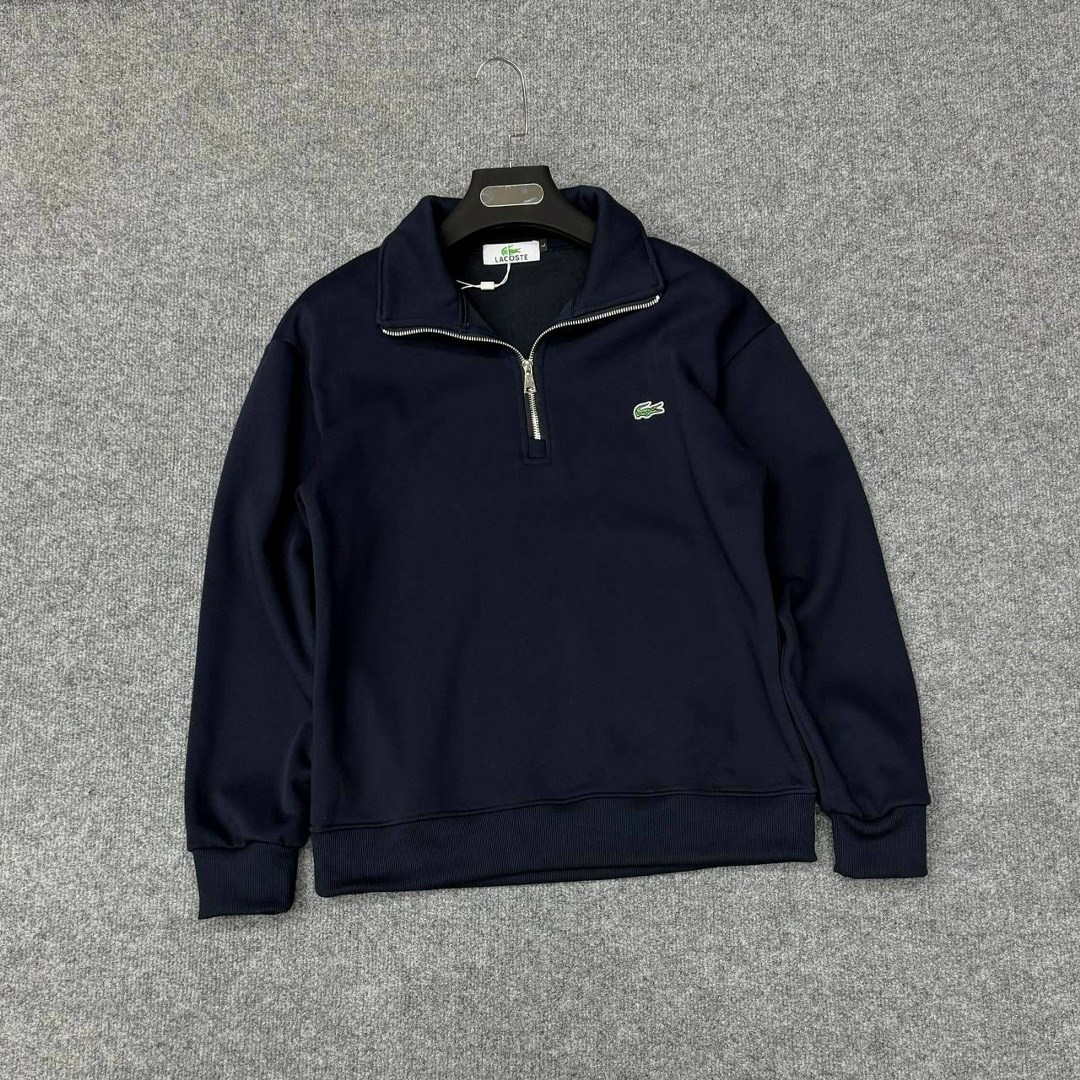 lacoste men s long sleeve quarter zip cotton sweatshirt silver,толстовка мужская lacoste casual серая,lacoste sweatshirt men's lacoste 1/4 zip neck cotton sweat,толстовка мужская светло-серая lacoste,