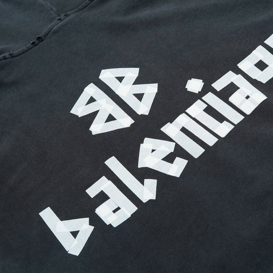 толстовка balenciaga с новым логотипом ленты,худи balenciaga,худи tape type с логотипом balenciaga черный,толстовка,balenciaga hoodie