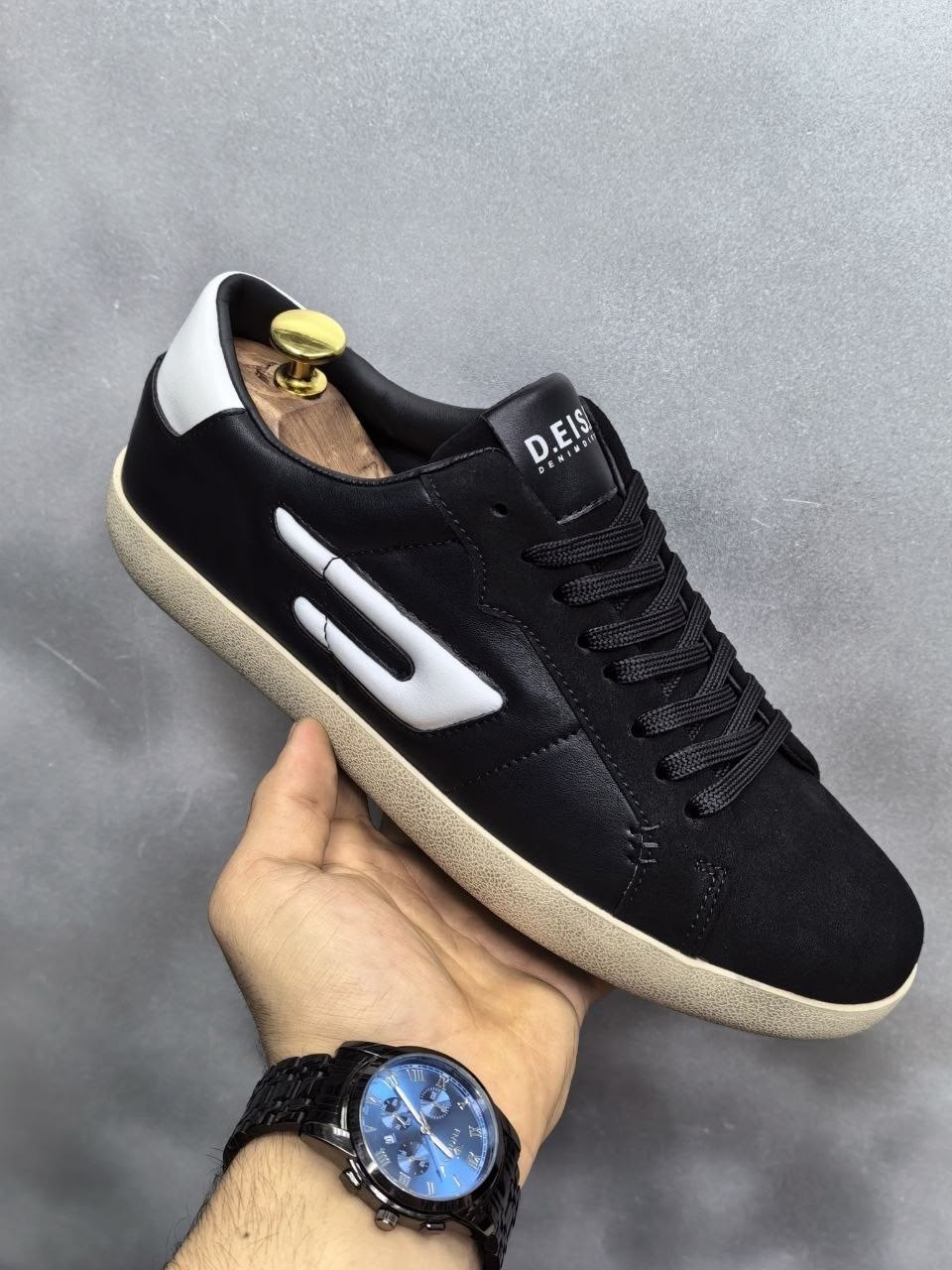 кеды diesel,мужские кеды diesel y03336p2034,,кроссовки diesel zapatillas black white,кеды diesel premium shoes 223128008