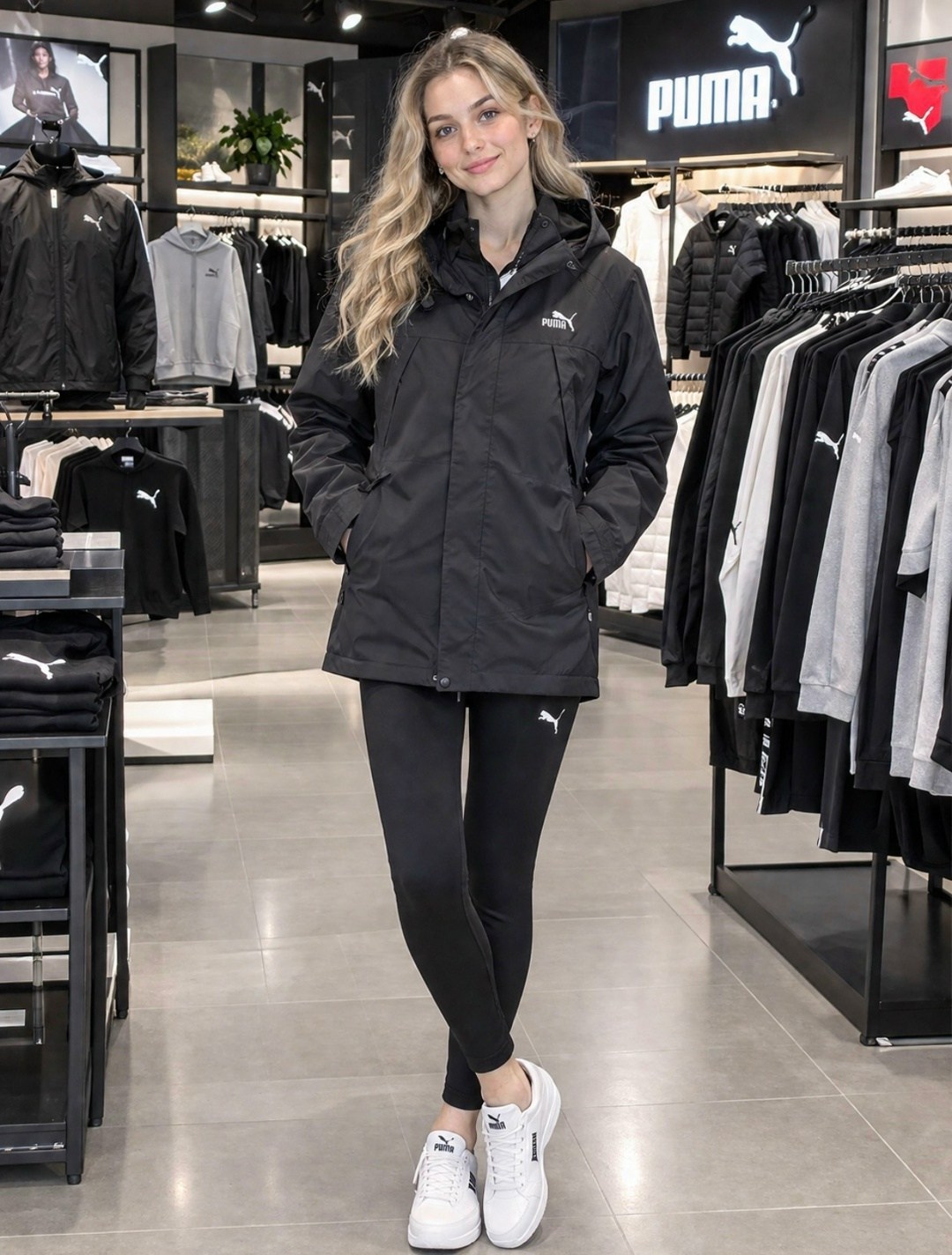 куртка puma,ветровка puma,куртка puma черный,ветровка puma женская черная,куртка женская
