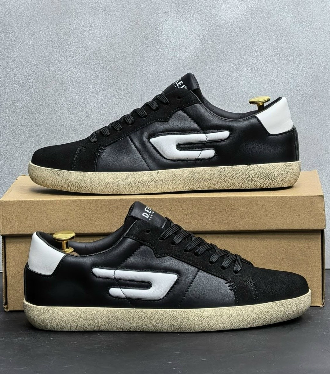 кеды diesel,мужские кеды diesel y03336p2034,,кроссовки diesel zapatillas black white,кеды diesel premium shoes 223128008