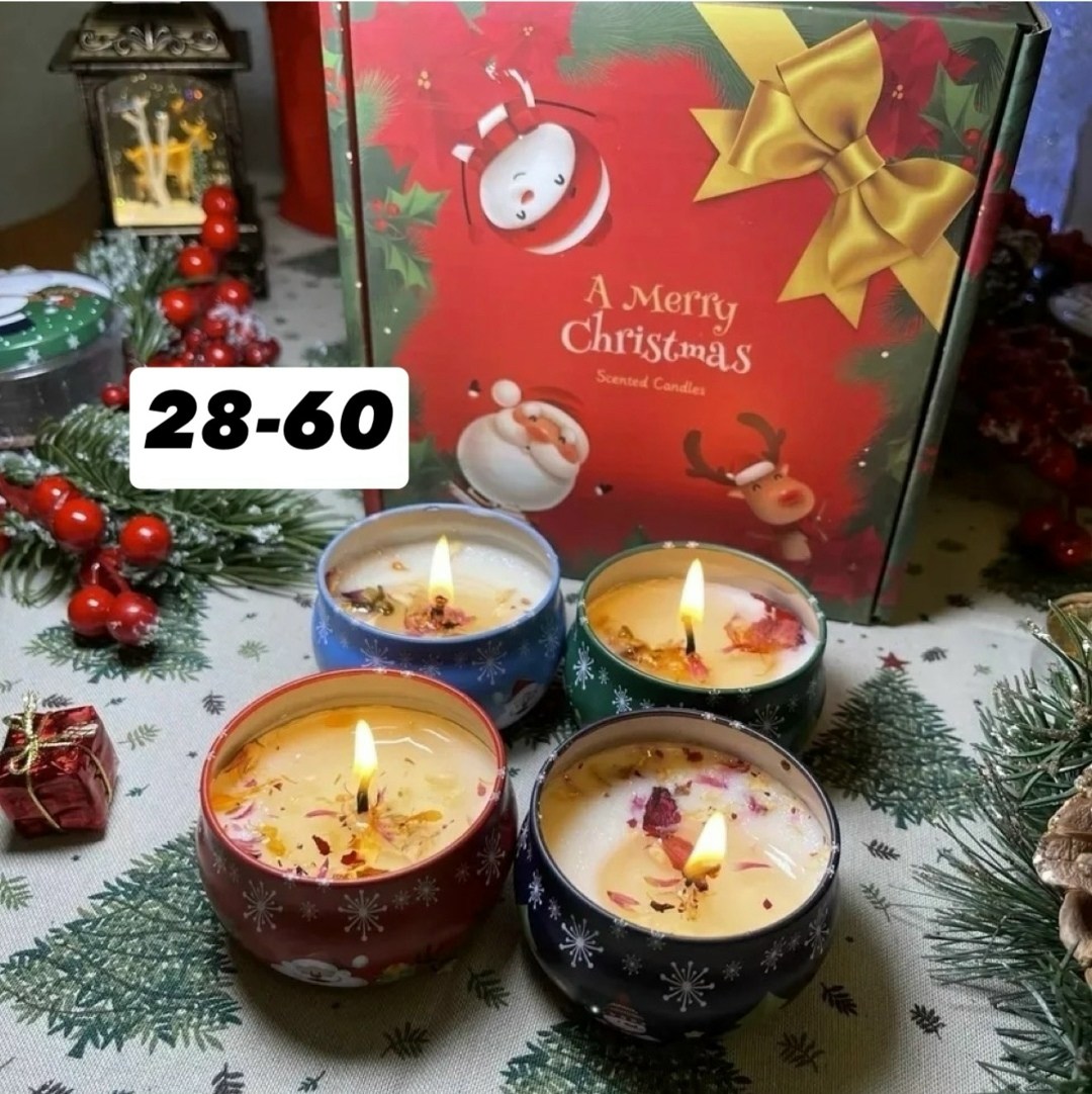 новогодние наборы,набор ароматических свечей dudu&didi 6 см 4 шт,свечи новогодние подарочный набор,новогодние свечи,подарочная упаковка