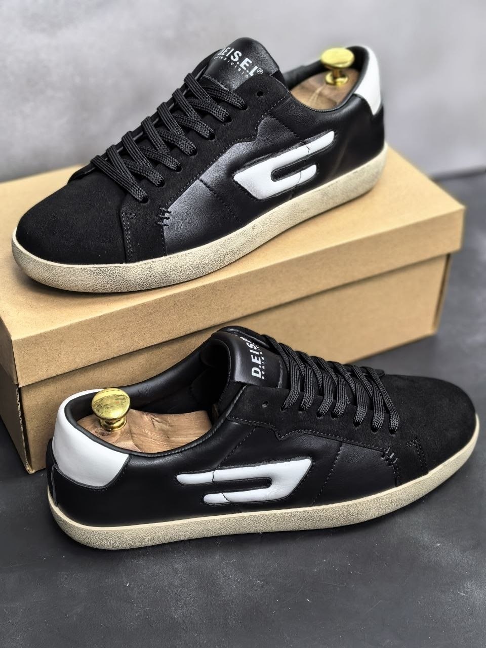 кеды diesel,мужские кеды diesel y03336p2034,,кроссовки diesel zapatillas black white,кеды diesel premium shoes 223128008