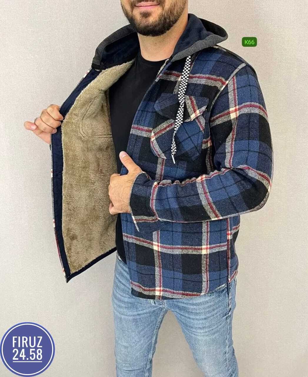 рубашка на меху,рубашка с капюшоном,кофта утепленная,куртка кофта,рубашка в клетку с мехом