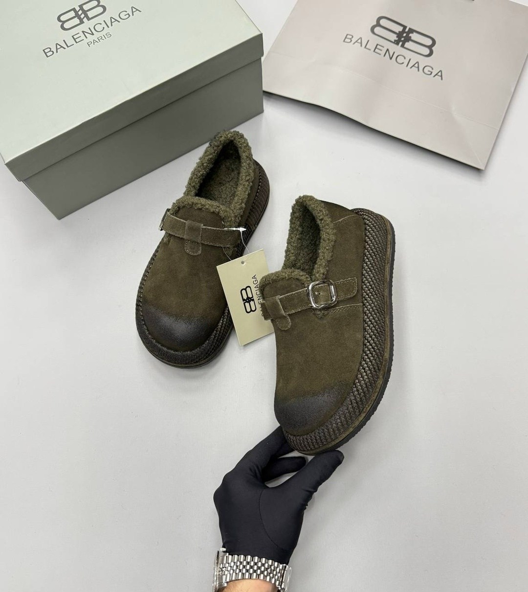 ,сабо birkenstock, повседневные,зимняя женская ,теплая