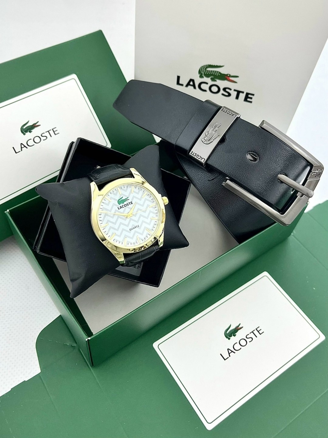 часы и ремень набор,подарочный набор lacoste,подарочный набор мужчине часы наручные и ремень,набор часы,часы наручные кварцевые подарочный набор ремень и часы