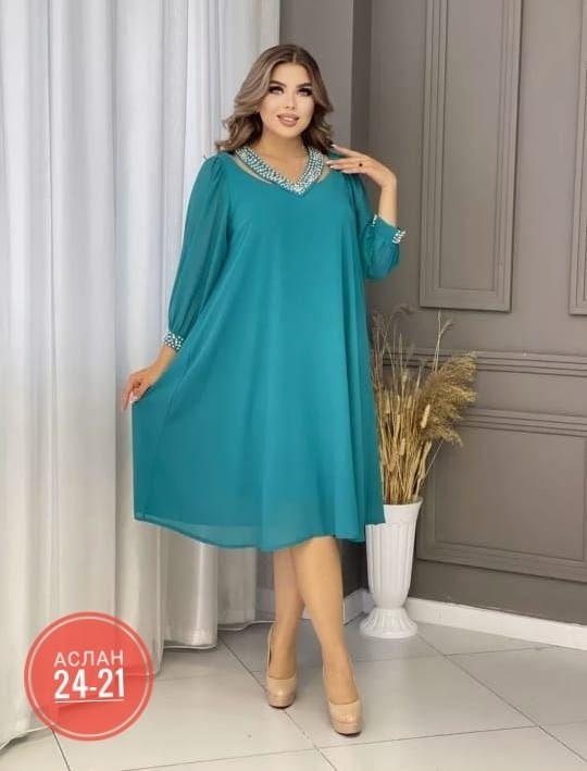 шифоновое платье большого размера binmoda,шифоновое платье большого размера,платье женская,платье шифон,платье для красивых дам