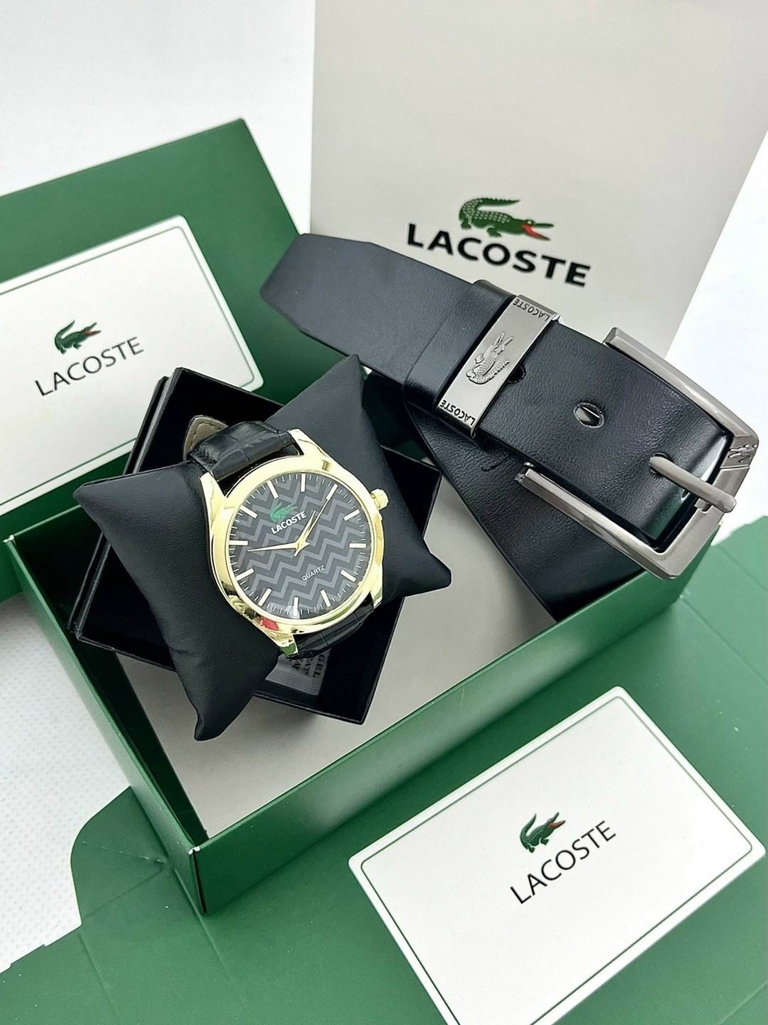 часы и ремень набор,подарочный набор lacoste,подарочный набор мужчине часы наручные и ремень,набор часы,часы наручные кварцевые подарочный набор ремень и часы
