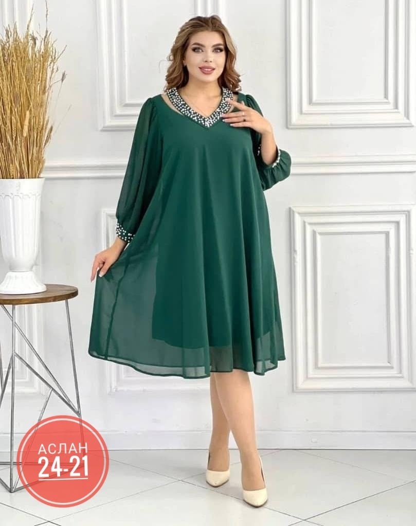 шифоновое платье большого размера binmoda,шифоновое платье большого размера,платье женская,платье шифон,платье для красивых дам