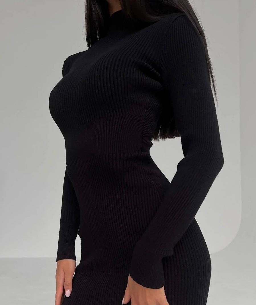 платье женское zara черное платье-водолазка,платье лапша длинное трикотажное didisi,платье приталенное,платье с высоким воротником и длинным рукавом,облегающее платье