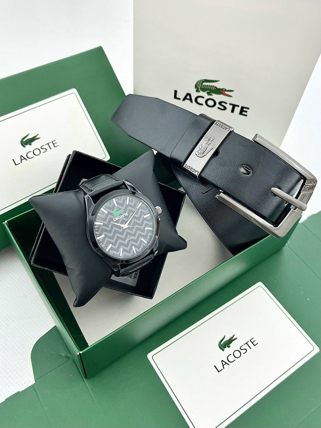 часы и ремень набор,подарочный набор lacoste,подарочный набор мужчине часы наручные и ремень,набор часы,часы наручные кварцевые подарочный набор ремень и часы