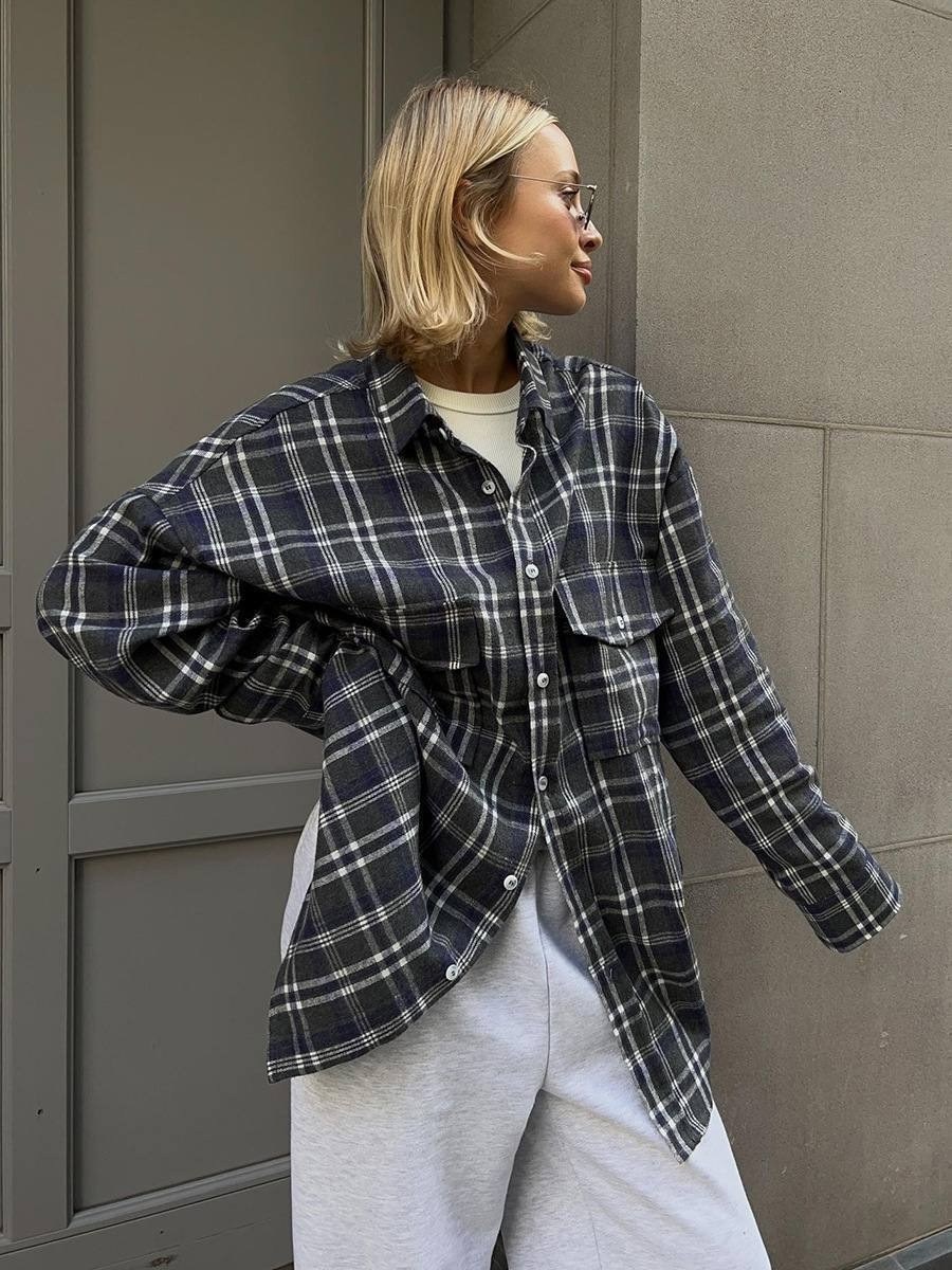 рубашка оверсайз в клетку betrendy wear,рубашка женская оверсайз,женская рубашка oversize в клетку,рубашка женская в клетку оверсайз,рубашка в клетку оверсайз удлиненная