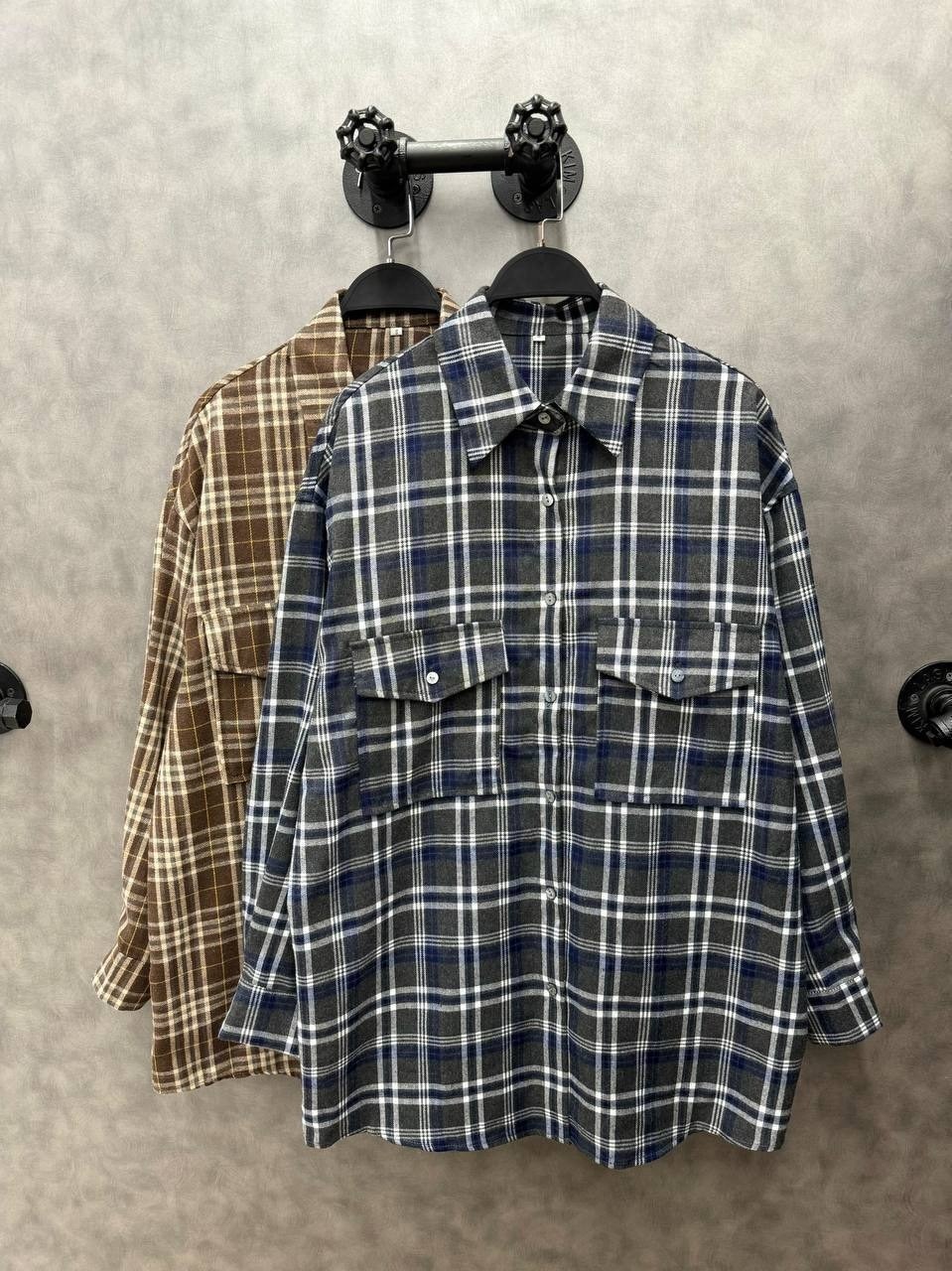 рубашка оверсайз в клетку betrendy wear,рубашка женская оверсайз,женская рубашка oversize в клетку,рубашка женская в клетку оверсайз,рубашка в клетку оверсайз удлиненная